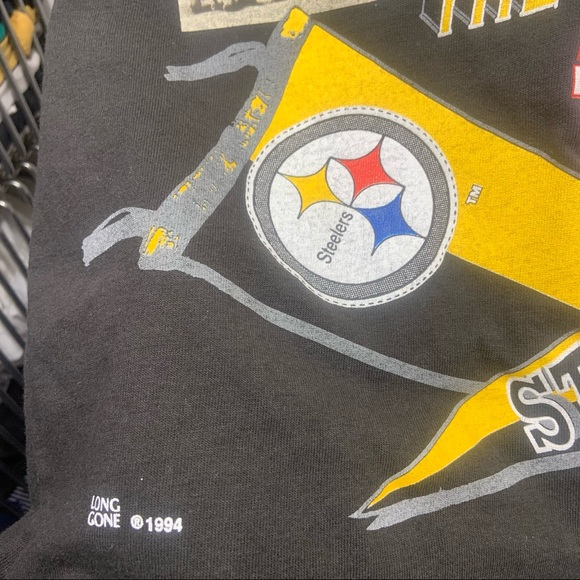 M. VINTAGE ‘90s STEEL CURTAIN SALUTE BY LONG GONE SINGLE STITCH TEE - Picture 2 of 5